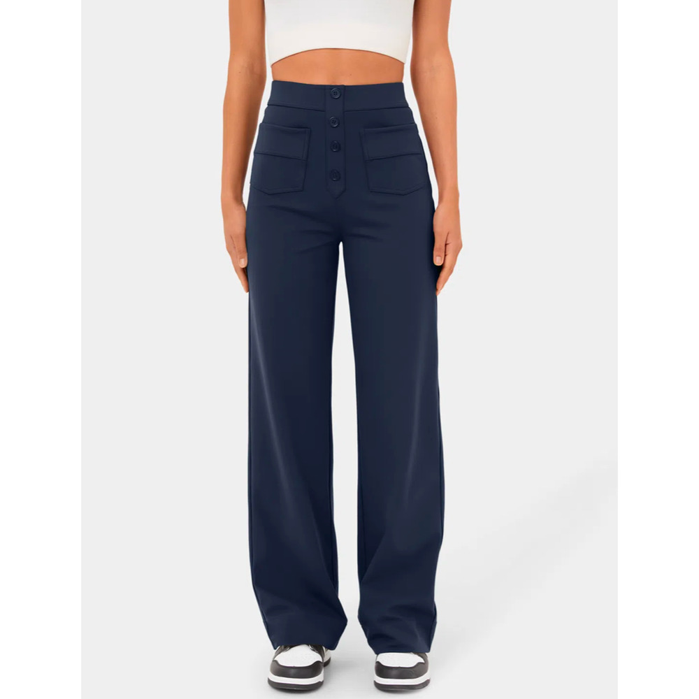 Like new Halara High Waisted Button Straight Leg Casual Pants XS